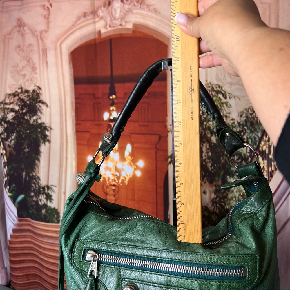 Balenciaga Motocross Classic Day Hobo Leather Bag, Authentic, Studded, Large 💚 - Picture 15 of 16